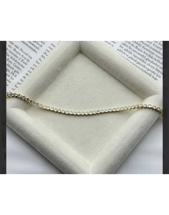 Altın Kaplama Taşlı Bileklik