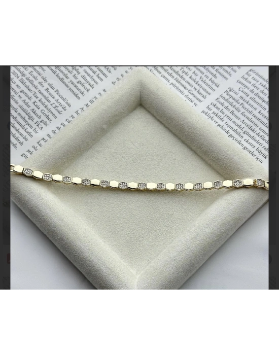 Vip Seri Petek Model Taşlı Bileklik