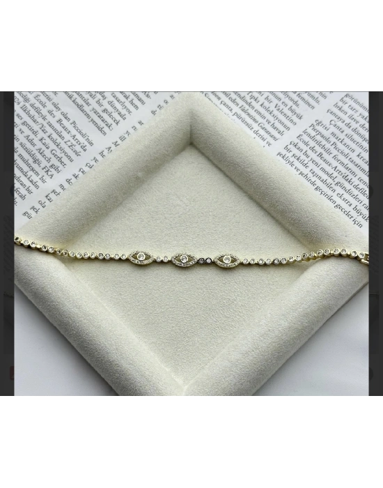 Altın Kaplama Göz Detay Bileklik