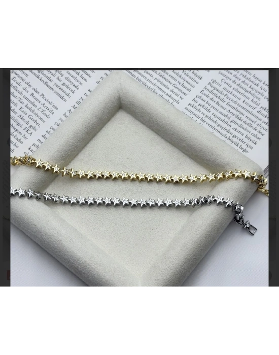 Altın Kaplama Yıldız Taşlı Bileklik