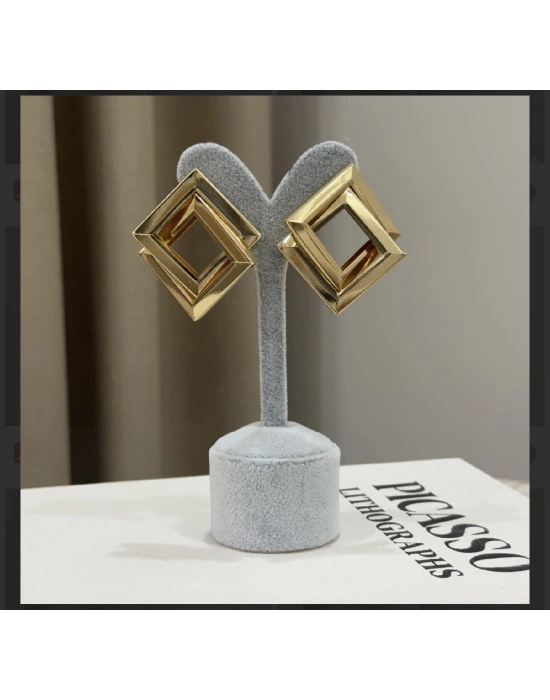 Asimetrik Kare Küpe Plaka