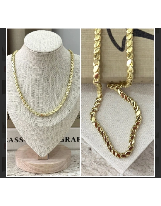 45Cm Altın Kaplama Arpa Zincir Kolye