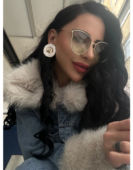 İnci Krem Plaka Küpe