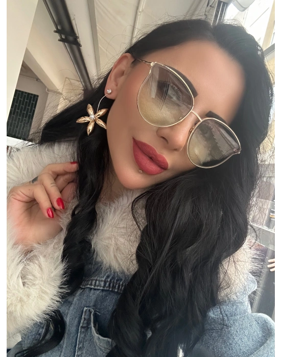 Çiçek Model Tasarım Taşlı Küpe