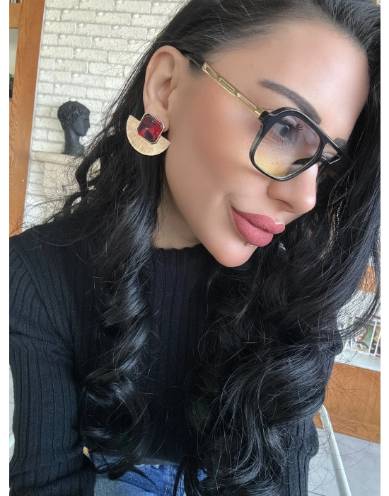 Kemik Model Plaka Küpe