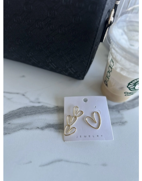 Kalp Tasarım Asimetrik Küpe