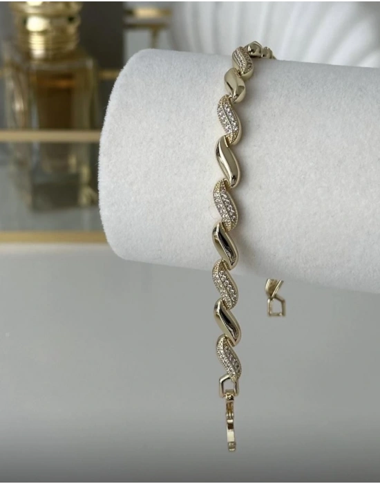 Altın Kaplama Taşlı Bileklik