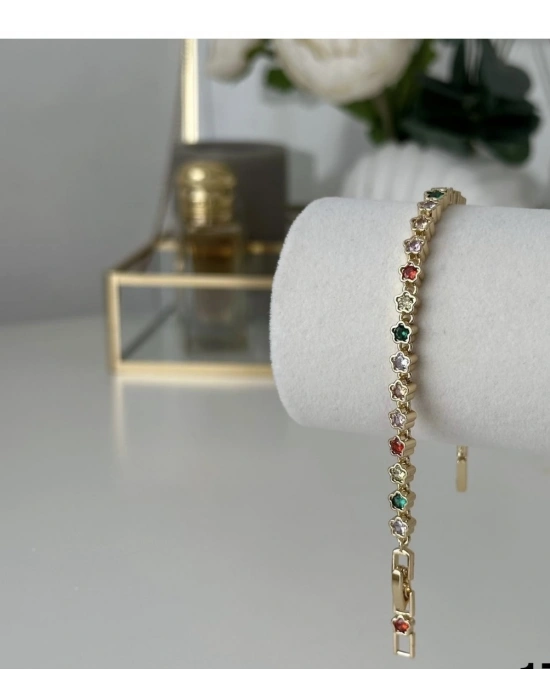 Taşlı Yıldız Altım Kaplama Bileklik