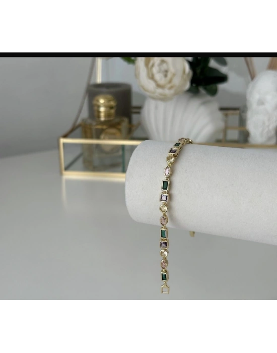 Altın Kaplama Renkli Bileklik