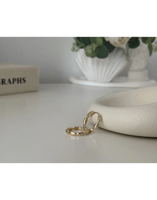 Basic Altım Kaplama Halka Küpe