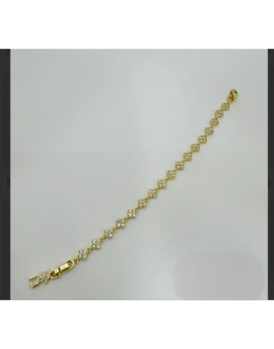 Minimal Yonca Altın Kaplama Bileklik