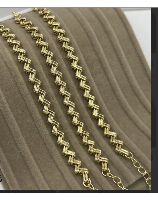 Altın Kaplama Zikzak Bileklik