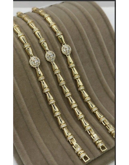 Vip Seri Taşlı Altın Kaplama Bileklik