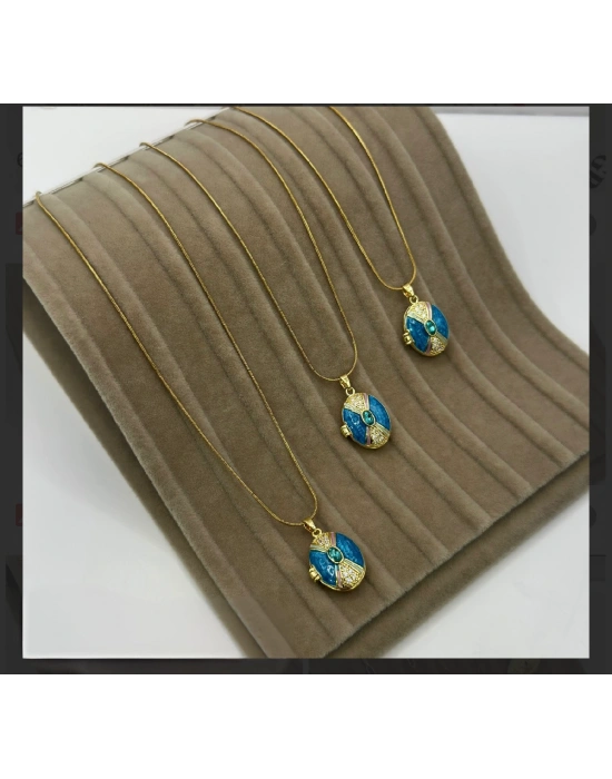 Tasarım Mineli Çerçeve Açılabilir Kolye