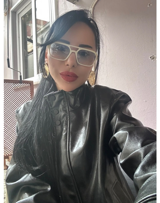 Krem Kemik Model UV Cam Gözlük