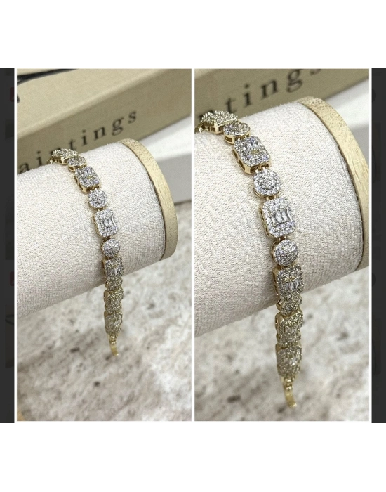 Full Taşlı Baget Tasarım Kuyumcu İşçiliği Bileklik