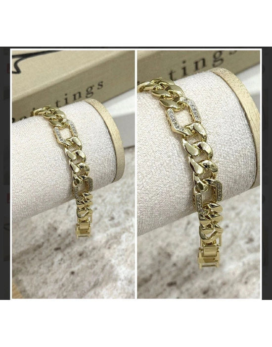Klasik Zincir Altın Kaplama Bileklik