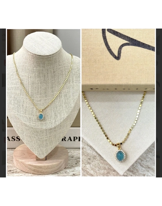 Pul Zincir Çerçeve Kolye