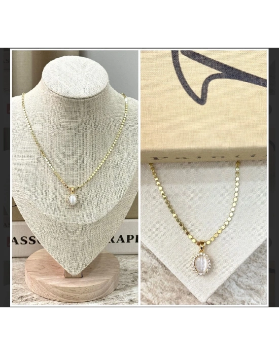 Pul Zincir Çerçeve Kolye