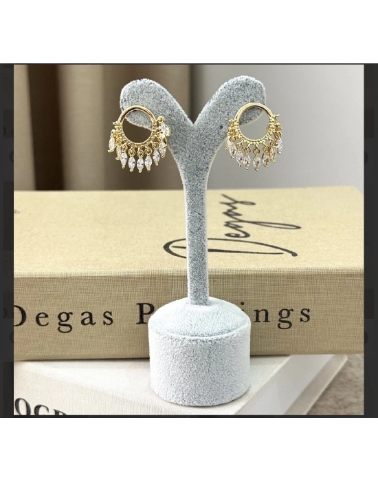 Taş Sallantılı Zirkon Küpe Vip