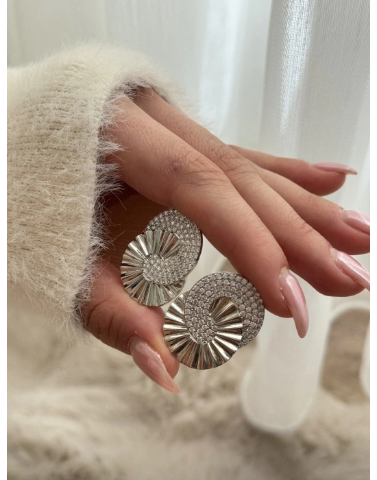 Zirkon Taş Plaka Vip Küpe