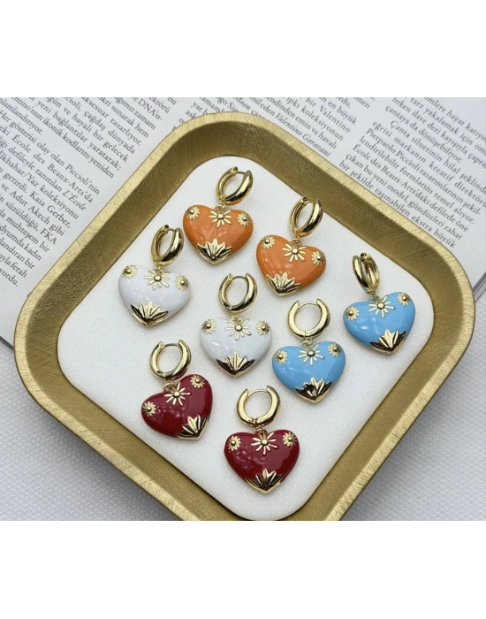 Kalp Mineli Figür Küpe