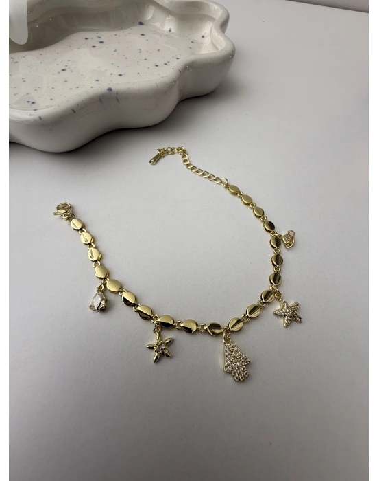 Altın Kaplama Charm Sallantılı Bileklik