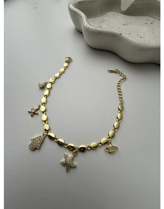 Altın Kaplama Charm Sallantılı Bileklik