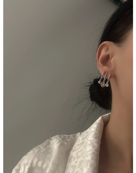 Altın Kaplama Çoklu Görünümlü Damla Taş Küpe