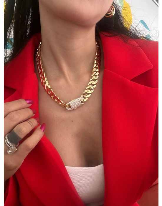 Altın Kaplama Gurmet Künye Model Kolye