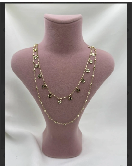 Altın Kaplama İkili Pul Kolye Tasarım