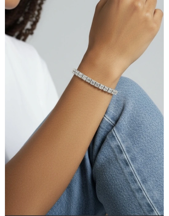 Altın Kaplama Kare Taş Su Yolu Bileklik