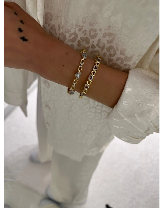 Altın Kaplama Özel Seri Kalpli Kelepçe