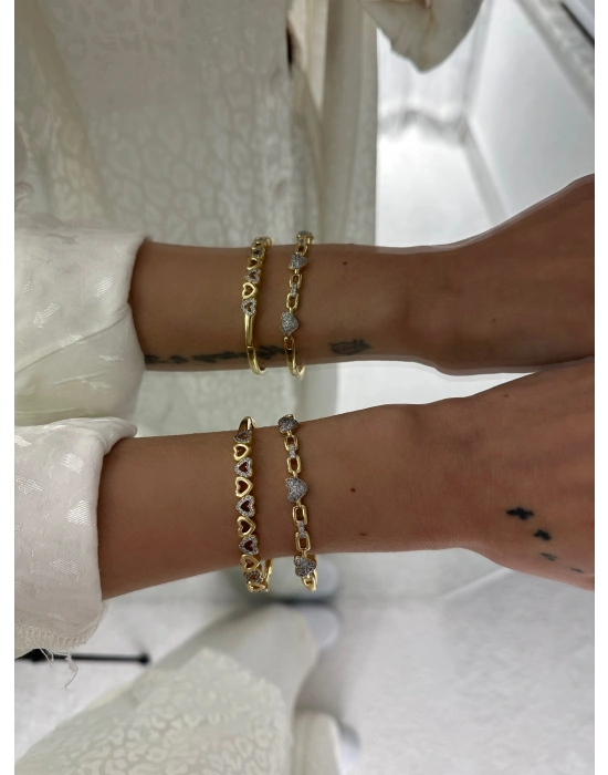 Altın Kaplama Özel Seri Kalpli Kelepçe