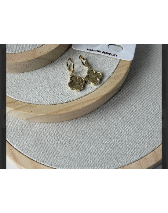 Altın Kaplama Sallantılı Van Cleff Küpe