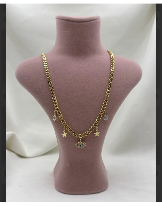 Altın Kaplama Tasarım Göz Figür Kolye