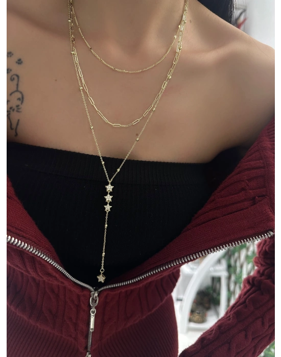 Altın Kaplama Tasarım Vip Seri Çoklu Kolye