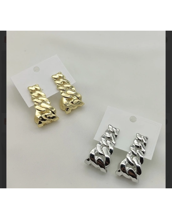 Altın Kaplama Tasarım Zincir Model Küpe