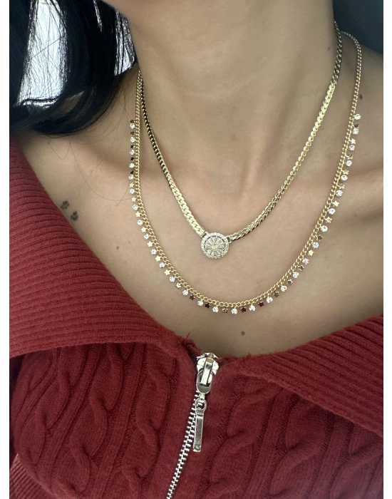 Altın Kaplama Taşlı Yıldız Kolye