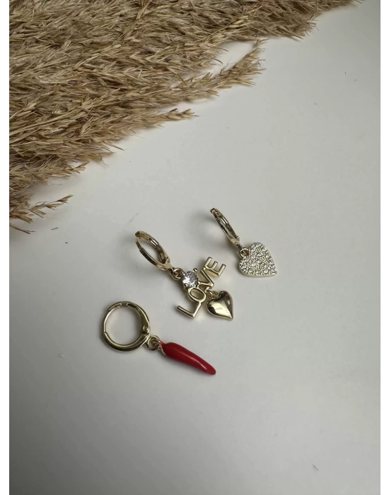Biber Figür Tasarım Set Küpe