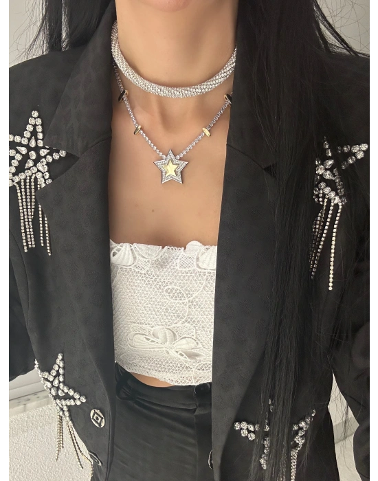 Choker Full Taşlı Kolye