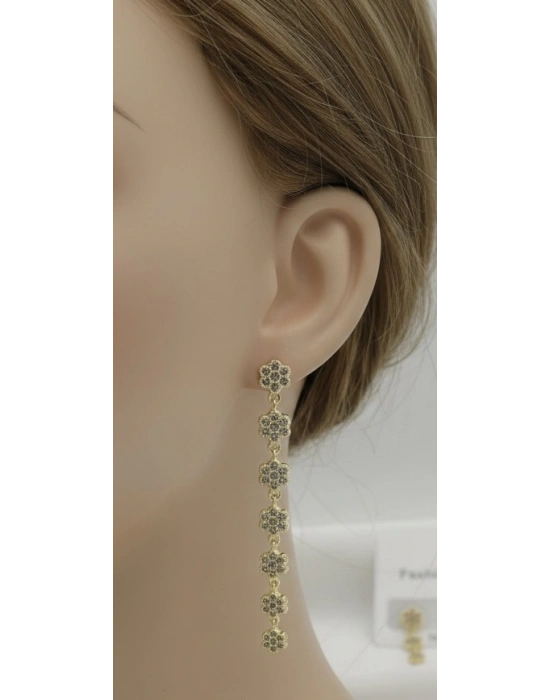 Çiçek Tasarım Sallantılı Küpe