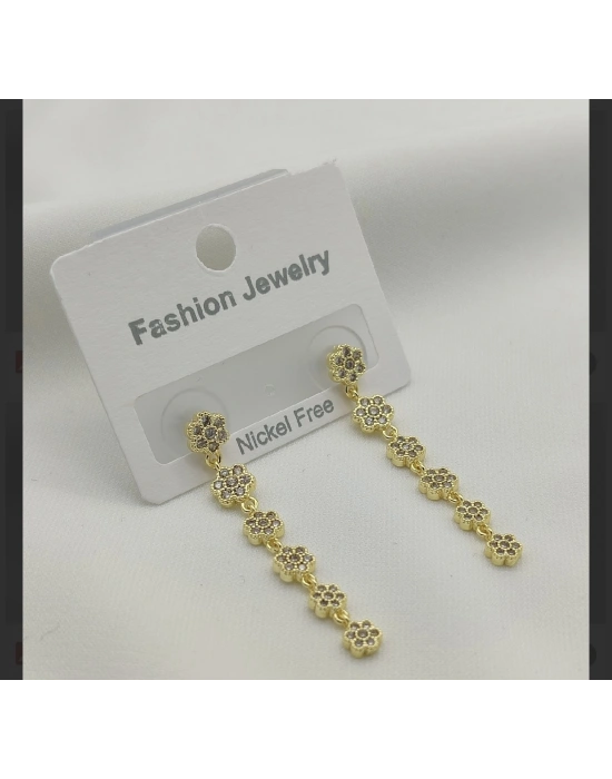 Çiçek Tasarım Sallantılı Küpe