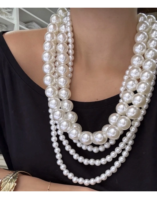 Çoklu Tasarım İnci Kolye