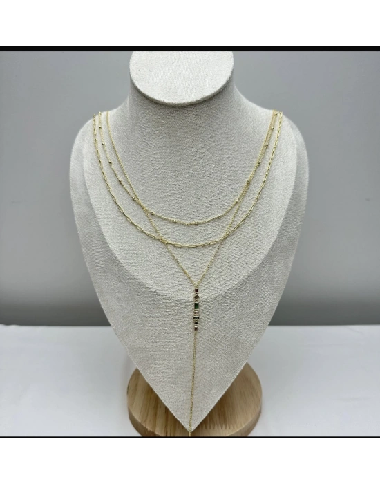 Çoklu Tasarım Kolye Altın Kaplama