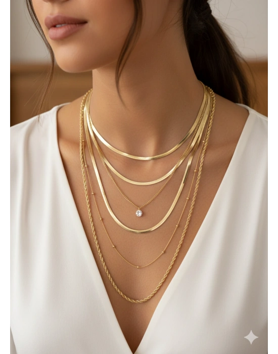 Çoklu Tasarım Kombinli Kolye