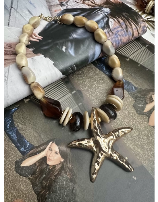 Deniz Yıldızı Kemik Kolye