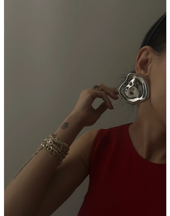 Ezme Plaka Tasarım Küpe