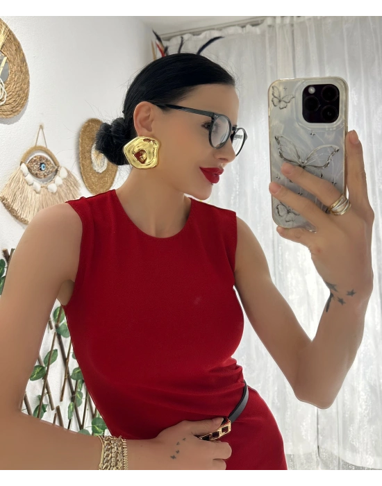 Ezme Plaka Tasarım Küpe