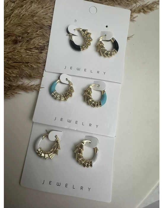 Gold Detaylı Halka Küpe